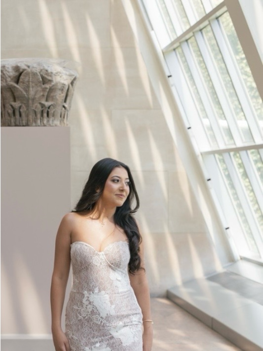 House of CB Strapless Lace Maxi Dress in Ivory